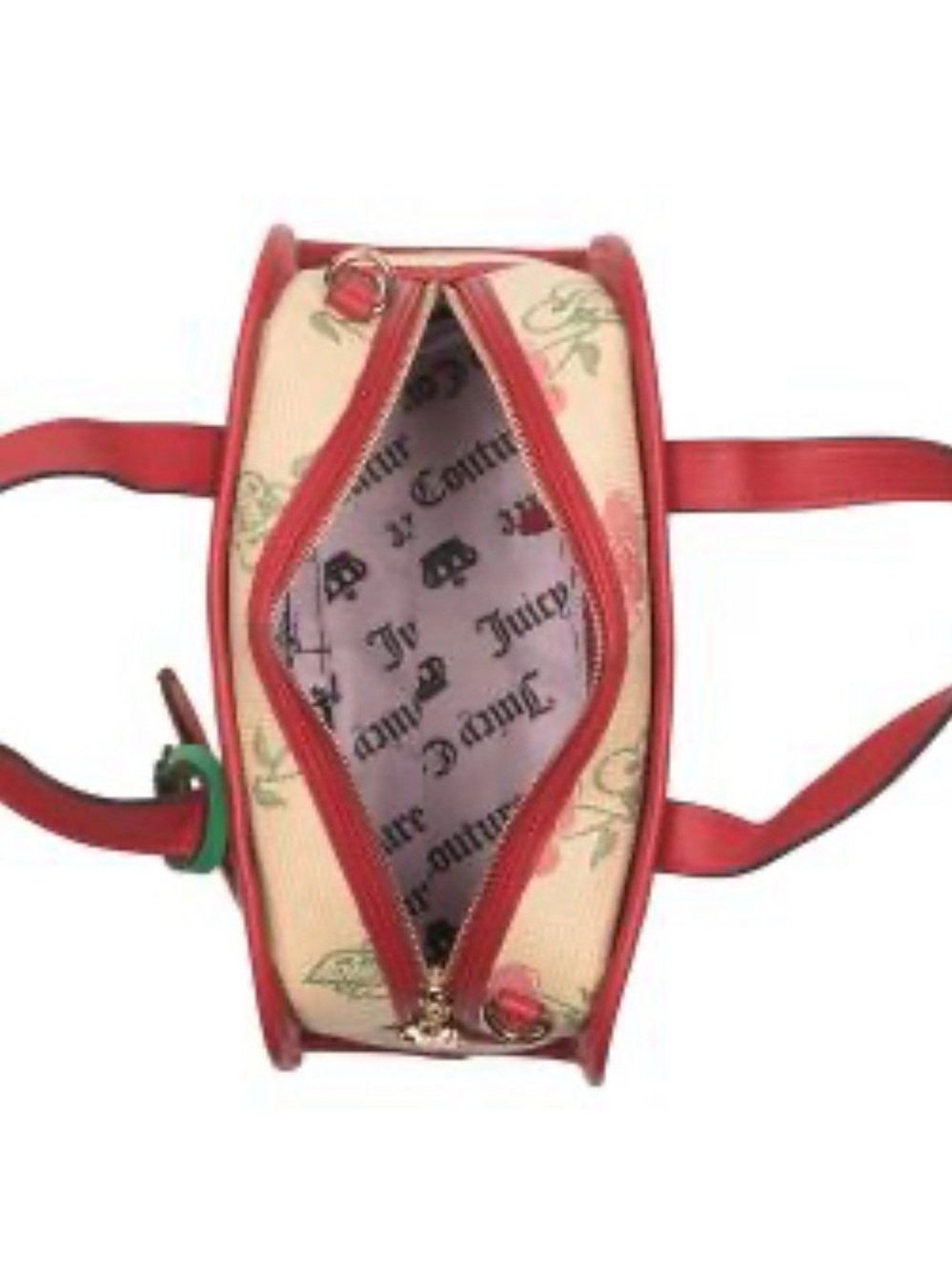 Juicy Couture Red & Green Cherry Charm Satchel - Picture 4 of 6